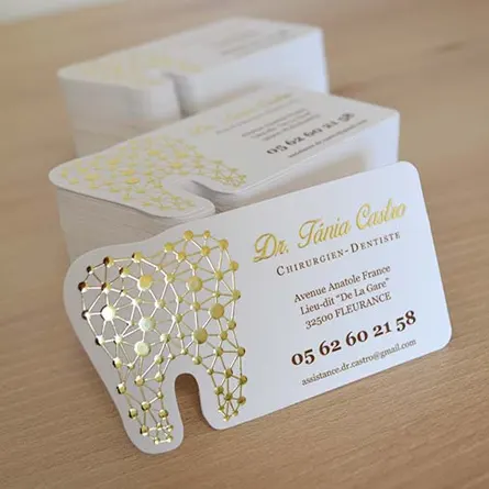 Carte visite Dorée